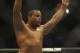 Jan 12, 2013; Oklahoma City, OK, USA; Daniel Comier (black shorts) celebrates after taking on Dion Staring (not shown) in their Strikeforce MMA Heavyweight bout at the Chesapeake Energy Arena. Mandatory Credit: Mark D. Smith-USA TODAY Sports