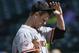 CHICAGO, IL - APRIL 12: Starting pitcher Matt Cain #18 of the San Francisco Giants stands on the mound during the fourth inning against the Chicago Cubs at Wrigley Field on April 12, 2013 in Chicago, Illinois. (Photo by Brian Kersey/Getty Images)