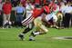 ATHENS, GA - SEPTEMBER 22: Jordan Rodgers #11 of the Vanderbilt Commodores is sacked on a 4th down play by Jarvis Jones #29 of the Georgia Bulldogs at Sanford Stadium on September 22, 2012 in Athens, Georgia. (Photo by Scott Cunningham/Getty Images)
