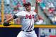 ATLANTA, GA - APRIL 17: Mike Minor #36 of the Atlanta Braves pitches against the Kansas City Royals at Turner Field on April 17, 2013 in Atlanta, Georgia. (Photo by Scott Cunningham/Getty Images)