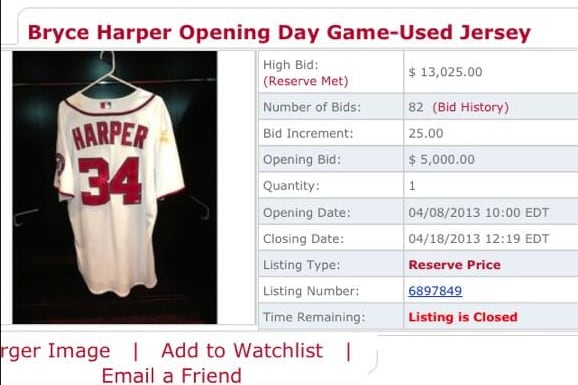 Bryce Harper's Opening Day Jersey Sold for $13,000 and He's Pissed About It
