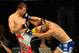 June 8, 2012; Sunrise, FL, USA; Tim Means (left) kicks Justin Salas during their UFC bout at BankAtlantic Center. Mandatory Credit: Steve Mitchell-USA TODAY Sports