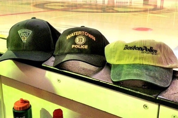 Bruins to Warmup in Mass. State Police, BPD and Watertown PD Caps