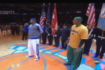 Watch: Celtics, Knicks Honor Boston in Pregame