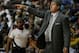 AUBURN HILLS, MI - SEPTEMBER 05: Bill Laimbeer head coach of the Detroit Shock points out something to his players during Game One of the WNBA Finals against the Phoenix Mercury at the Palace of Auburn Hills on September 5, 2007 in Auburn Hills, Michigan. Detroit won 108-100. NOTE TO USER: User expressly acknowledges and agrees that, by downloading and or using this photograph, User is consenting to the terms and conditions of the Getty Images License Agreement. (Photo by Gregory Shamus/Getty Images)