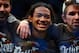 August 11, 2012; Denver, CO, USA; Benson Henderson poses for a picture after defeating Frankie Edgar (not pictured) during UFC 150 at the Pepsi Center. Mandatory Credit: Ron Chenoy-USA TODAY Sports