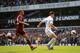 Gareth Bale scores Tottenham's third goal in the 3-1 win over Manchester City.
