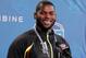 Feb 23, 2013; Indianapolis, IN, USA; FLorida Gators defensive lineman Sharrif Floyd speaks at a press conference during the 2013 NFL Combine at Lucas Oil Stadium. Credit: Pat Lovell-USA TODAY Sports