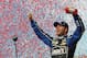 RIDGEWAY, VA - APRIL 07: Jimmie Johnson, driver of the #48 Lowe's Chevrolet, celebrates in Victory Lane after winning the NASCAR Sprint Cup Series STP Gas Booster 500 on April 7, 2013 at Martinsville Speedway in Ridgeway, Virginia. (Photo by John Harrelson/Getty Images)