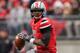 COLUMBUS, OH - NOVEMBER 24: Quarterback Braxton Miller #5 of the Ohio State Buckeyes controls the ball against the Michigan Wolverines at Ohio Stadium on November 24, 2012 in Columbus, Ohio. (Photo by Jamie Sabau/Getty Images)