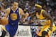 Apr 20, 2013; Denver, CO, USA; Golden State Warriors guard Stephen Curry (30) drives to the basket against Denver Nuggets guard Ty Lawson (3) during the second half of game one of the first round of the 2013 NBA Playoffs at the Pepsi Center. The Nuggets won97-95. Mandatory Credit: Chris Humphreys-USA TODAY Sports