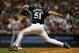 MILWAUKEE, WI - JULY 26: Jim Henderson #51 of the Milwaukee Brewers pitches in his Major League debut in the top of the 6th inning against the Washington Nationals at Miller Park on July 26, 2012 in Milwaukee, Wisconsin. (Photo by Mike McGinnis/Getty Images)