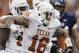 HOUSTON - SEPTEMBER 04: Safety Kenny Vaccaro #16 of the Texas Longhorns celebrates after a defensive stop against the Rice Owls at Reliant Stadium on September 4, 2010 in Houston, Texas. (Photo by Bob Levey/Getty Images)