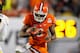 MIAMI GARDENS, FL - JANUARY 04: DeAndre Hopkins #6 of the Clemson Tigers runs for yards after the catch against the West Virginia Mountaineers during the Discover Orange Bowl at Sun Life Stadium on January 4, 2012 in Miami Gardens, Florida. (Photo by Streeter Lecka/Getty Images)