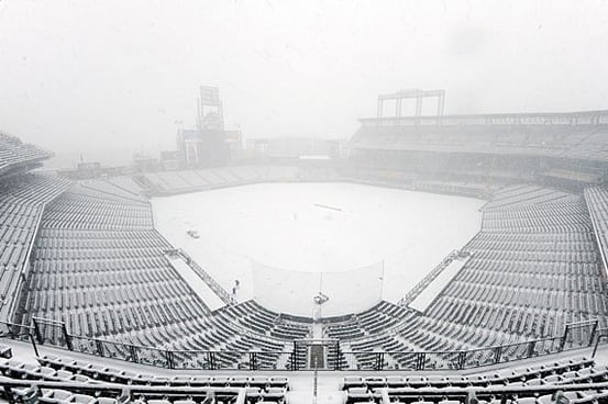 Rockies vs. Braves Postponed with Colorado Snow, Doubleheader Tuesday