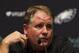 Jan 17, 2013; Philadelphia, PA, USA; Philadelphia Eagles new head coach Chip Kelly addresses the media during a press conference at the Philadelphia Eagles NovaCare Complex. Mandatory Credit: Howard Smith-USA TODAY Sports