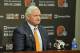 Jan 11, 2013; Berea, OH, USA; Cleveland Browns owner Jimmy Haslam III during a press conference at the team's training facility. Mandatory Credit: David Richard-USA TODAY Sports