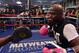 LAS VEGAS, NV - APRIL 17: Boxer Floyd Mayweather Jr. works out at the Mayweather Boxing Club on April 17, 2013 in Las Vegas, Nevada. Mayweather Jr. will fight Robert Guerrero for the WBC welterweight title at the MGM Grand Garden Arena on May 4, 2013. (Photo by Bryan Haraway/Getty Images)