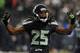 SEATTLE, WA. - DECEMBER 23: Cornerback Richard Sherman #25 of the Seattle Seahawks celebrates a tackle during the fourth quarter of the game against the San Francisco 49ers at CenturyLink Field on December 23, 2012 in Seattle,Wa. The Seahawks won the game 42-13. (Photo by Steve Dykes/Getty Images)