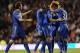 LONDON, ENGLAND - APRIL 17: David Luiz of Chelsea celebrates scoring the opening goal with his team mates during the Barclays Premier League match between Fulham and Chelsea at Craven Cottage on April 17, 2013 in London, England. (Photo by Steve Bardens/Getty Images)