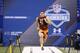 INDIANAPOLIS, IN - FEBRUARY 23: Luke Joeckel of Texas A&M runs the 40-yard dash during the 2013 NFL Combine at Lucas Oil Stadium on February 23, 2013 in Indianapolis, Indiana. (Photo by Joe Robbins/Getty Images)