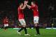 MANCHESTER, ENGLAND - APRIL 22: Robin van Persie of Manchester United celebrates scoring his hat trick goal with Ryan Giggs during the Barclays Premier League match between Manchester United and Aston Villa at Old Trafford on April 22, 2013 in Manchester, England. (Photo by Alex Livesey/Getty Images)