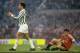 1984: Claudio Gentile (left) of Juventus walks away from Frank Stapleton of Manchester United during the European Cup Winners Cup match at Old Trafford in Manchester, England. \ Mandatory Credit: Allsport UK /Allsport