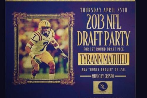 'First-Round Draft Pick' Tyrann Mathieu Planning Party for Thursday