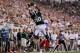 EAST LANSING, MI - AUGUST 31: Dion Sims #80 of the Michigan State Spartans makes a fourth quarter catch behind the defense of Jeremy Ioane #10 of the Boise State Broncos at Spartan Stadium on August, 2010 in East Lansing, Michigan. Michigan State won the game 17-13. (Photo by Gregory Shamus/Getty Images)