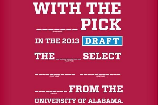 Photo: Tide Asst. Uses NFL Draft as Recruiting Pitch