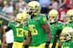 EUGENE, OR - SEPTEMBER 1: Dion Jordan #96 of the Oregon Ducks during warm ups against the Arkansas State Red Wolves on September 1, 2012 at Autzen Stadium in Eugene, Oregon. Oregon won the game 57-34. (Photo by Craig Mitchelldyer/Getty Images)