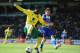 NORWICH, ENGLAND - APRIL 20: Kei Kamara of Norwich City battles with Jem Karacan of Reading during the Barclays Premier League match between Norwich City and Reading at Carrow Road on April 20, 2013 in Norwich, England. (Photo by Jamie McDonald/Getty Images)