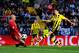 MALAGA, SPAIN - APRIL 03: Willy Caballero of Malaga CF blocks the ball to Robert Lewandowski of Borussia Dortmund during the UEFA Champions League quarter-final first leg match between Malaga CF and Borussia Dortmund at La Rosaleda Stadium on April 3, 2013 in Malaga, Spain. (Photo by David Ramos/Getty Images)