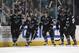 SAN JOSE, CA - APRIL 21: The San Jose Sharks celebrate after a goal against the Columbus Blue Jackets at HP Pavilion on April 21, 2013 in San Jose, California. (Photo by Ezra Shaw/Getty Images)