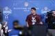 INDIANAPOLIS, IN - FEBRUARY 23: Manti Te'o of Notre Dame speaks to the media during the 2013 NFL Combine at Lucas Oil Stadium on February 23, 2013 in Indianapolis, Indiana. (Photo by Joe Robbins/Getty Images)
