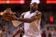 MIAMI, FL - APRIL 23: LeBron James #6 of the Miami Heat catches a pass during Game 2 of the Eastern Conference Quarterfinals of the 2013 NBA Playoffs against the Milwaukee Bucksat American Airlines Arena on April 23, 2013 in Miami, Florida. NOTE TO USER: User expressly acknowledges and agrees that, by downloading and or using this photograph, User is consenting to the terms and conditions of the Getty Images License Agreement. (Photo by Mike Ehrmann/Getty Images)