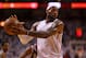 MIAMI, FL - APRIL 23: LeBron James #6 of the Miami Heat catches a pass during Game 2 of the Eastern Conference Quarterfinals of the 2013 NBA Playoffs against the Milwaukee Bucksat American Airlines Arena on April 23, 2013 in Miami, Florida. NOTE TO USER: User expressly acknowledges and agrees that, by downloading and or using this photograph, User is consenting to the terms and conditions of the Getty Images License Agreement. (Photo by Mike Ehrmann/Getty Images)