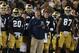 SOUTH BEND, IN - SEPTEMBER 22: Head coach Brian Kelly of the Notre Dame Fighting Irish watches along with his team as the Irish take on the Michigan Wolverines at Notre Dame Stadium on September 22, 2012 in South Bend, Indiana. (Photo by Jonathan Daniel/Getty Images)
