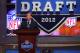 NEW YORK, NY - APRIL 26: NFL Commissioner Roger Goodell speaks at the podium on stare during the first round of the 2012 NFL Draft at Radio City Music Hall on April 26, 2012 in New York City. (Photo by Chris Chambers/Getty Images)