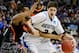 Mar 22, 2013; Philadelphia, PA, USA; Cincinnati Bearcats forward Jermaine Sanders (15) reaches in on Creighton Bluejays forward Doug McDermott (3) during the first half in the second round of the 2013 NCAA tournament at the Wells Fargo Center. Mandatory Credit: Eileen Blass-USA TODAY Sports
