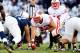 November 24, 2012; University Park, PA, USA; Wisconsin Badgers center Travis Frederick (72) gets ready to snap the ball during the game against the Penn State Nittany Lions at Beaver Stadium. Mandatory Credit: Evan Habeeb-USA TODAY Sports
