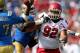 PASADENA, CA - OCTOBER 13: Defensive tackle Star Lotulelei #92 of the Utah Utes battles offensive lineman Torian White #77 of the UCLA Bruins as he rushes quarterback Brett Hundley #17 at the Rose Bowl on October 13, 2012 in Pasadena, California. UCLA won 21-14. (Photo by Stephen Dunn/Getty Images)