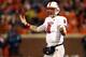 CLEMSON, SC - NOVEMBER 17: Mike Glennon #8 of the North Carolina State Wolfpack reacts to a play against the Clemson Tigers during their game at Memorial Stadium on November 17, 2012 in Clemson, South Carolina. (Photo by Streeter Lecka/Getty Images)