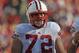 CHICAGO, IL - SEPTEMBER 17: Travis Frederick #72 of the Wisconsin Badgers awaits the start of play against the Northern Illinois Huskies at Soldier Field on September 17, 2011 in Chicago, Illinois. Wisconsin defeated Northern Illinois 49-7. (Photo by Jonathan Daniel/Getty Images)