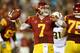 LOS ANGELES, CA - NOVEMBER 03: Quarterback Matt Barkley #7 of the USC Trojans throws a pass against the Oregon Ducks at the Los Angeles Memorial Coliseum on November 3, 2012 in Los Angeles, California. Oregon won 62-51. (Photo by Stephen Dunn/Getty Images)