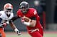 Nov 3, 2012; Cincinnati, OH, USA; Cincinnati Bearcats tight end Travis Kelce (18) runs during the first half against the Syracuse Orange at Nippert Stadium. The Bearcats defeated the Orange 35-24. Mandatory Credit: Frank Victores-USA TODAY Sports