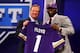 NEW YORK, NY - APRIL 25: Sharrif Floyd (R) of the Florida Gators stands with NFL Commissioner Roger Goodell as they hold up a jersey on stage after Floyd was picked #23 overall by the Minnesota Vikings in the first round of the 2013 NFL Draft at Radio City Music Hall on April 25, 2013 in New York City. (Photo by Al Bello/Getty Images)