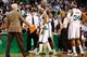 BOSTON, MA - APRIL 26: Jason Terry #4 of the Boston Celtics is held back by teammate Kevin Garnett #5 of the Boston Celtics after being fouled by J.R. Smith #8 of the New York Knicks during Game Three of the Eastern Conference Quarterfinals of the 2013 NBA Playoffs on April 26, 2013 at TD Garden in Boston, Massachusetts. J.R. Smith would be ejected from the game following the play. NOTE TO USER: User expressly acknowledges and agrees that, by downloading and or using this photograph, User is consenting to the terms and conditions of the Getty Images License Agreement. (Photo by Jared Wickerham/Getty Images)