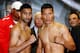 SHEFFIELD, ENGLAND - APRIL 26: Amir Khan (L) and Julio Diaz during the official weigh in at English Institute of Sport on April 26, 2013 in Sheffield, England. (Photo by Scott Heavey/Getty Images)