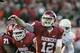 NORMAN, OK - NOVEMBER 24: Quarterback Landry Jones #12 of the Oklahoma Sooners throws against the Oklahoma State Cowboys November 24, 2012 at Gaylord Family-Oklahoma Memorial Stadium in Norman, Oklahoma. (Photo by Brett Deering/Getty Images)